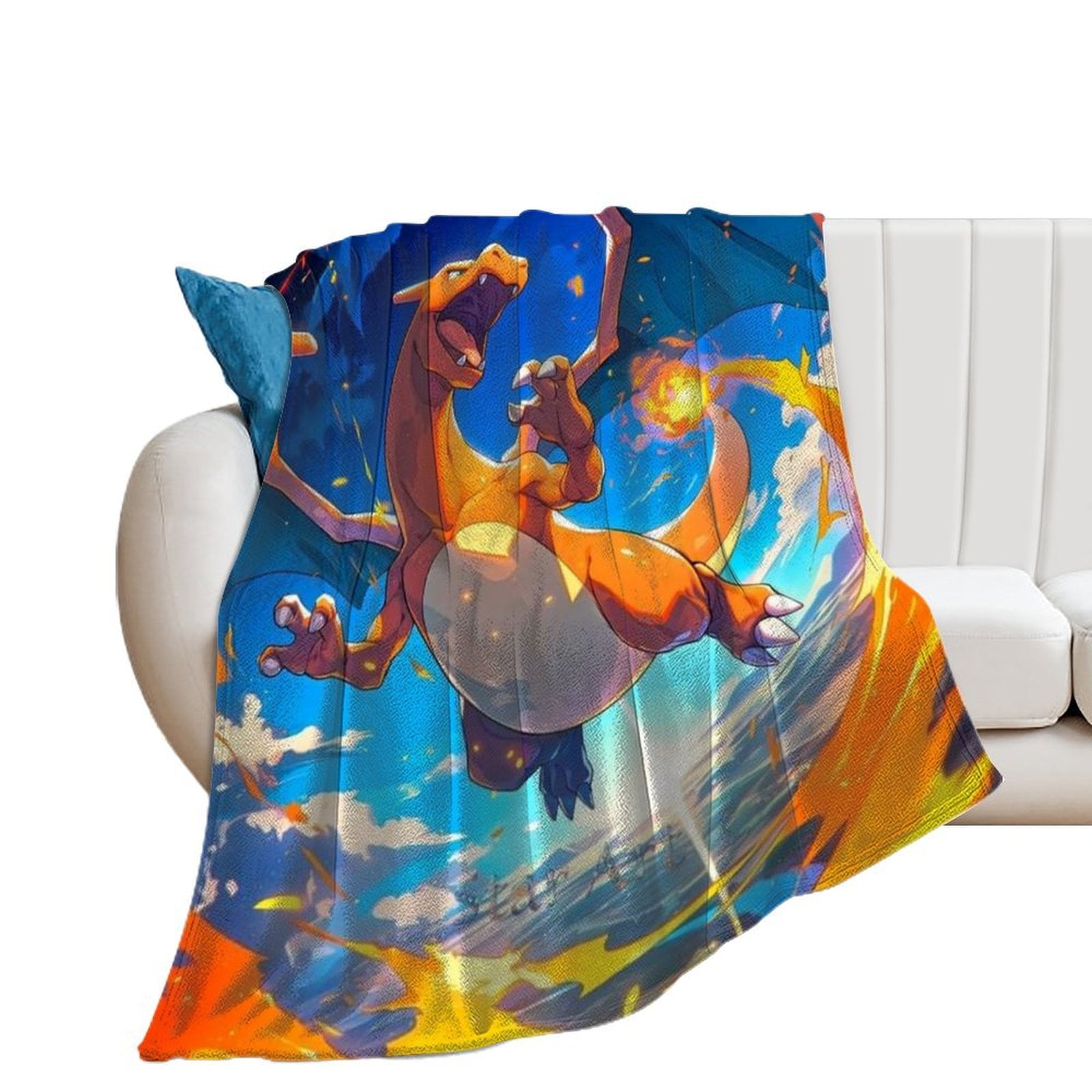 Pokemon Charizard Throw Blanket Cute Flannel for Boys Girls Men Women